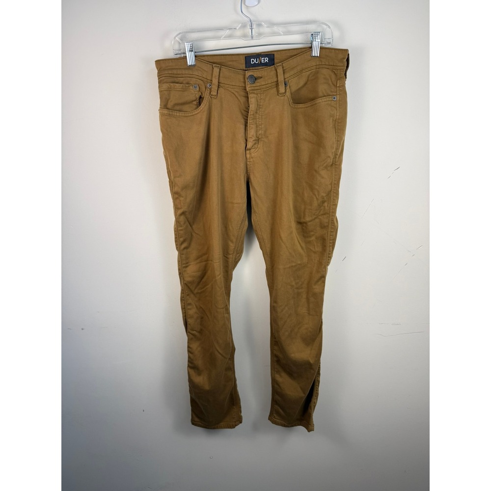 DU/ER N2X Relaxed Fit Performance Denim Pants Mens 34x32 Brown Tobacco